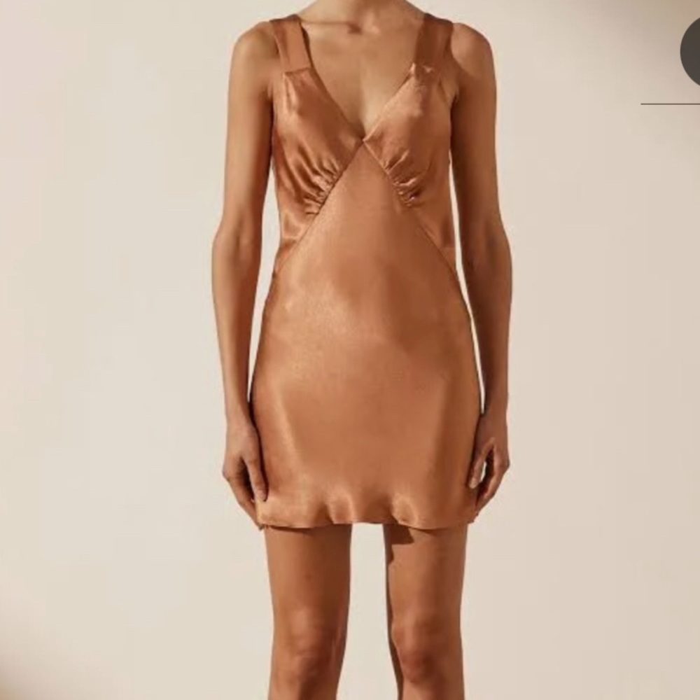 Shona Joy La Lune Satin slip mini Dress